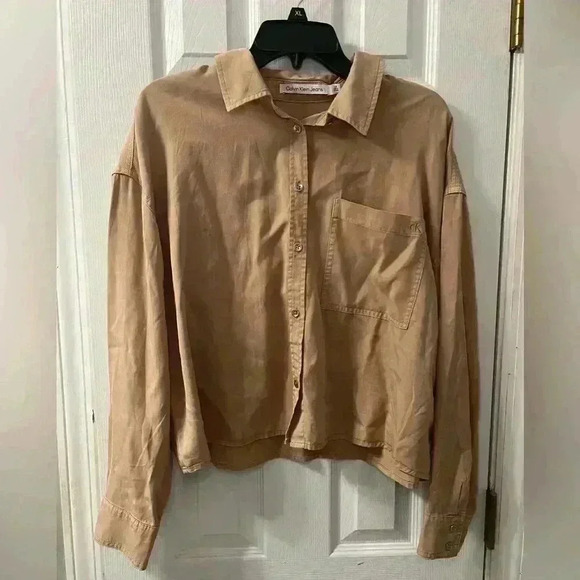 Calvin Klein Jeans Button Up Blouse Size Large Women’s - Picture 1 of 5